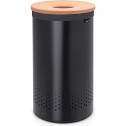 brabantia Koš za perilo 60 L s pokrovom iz plute - črna mat